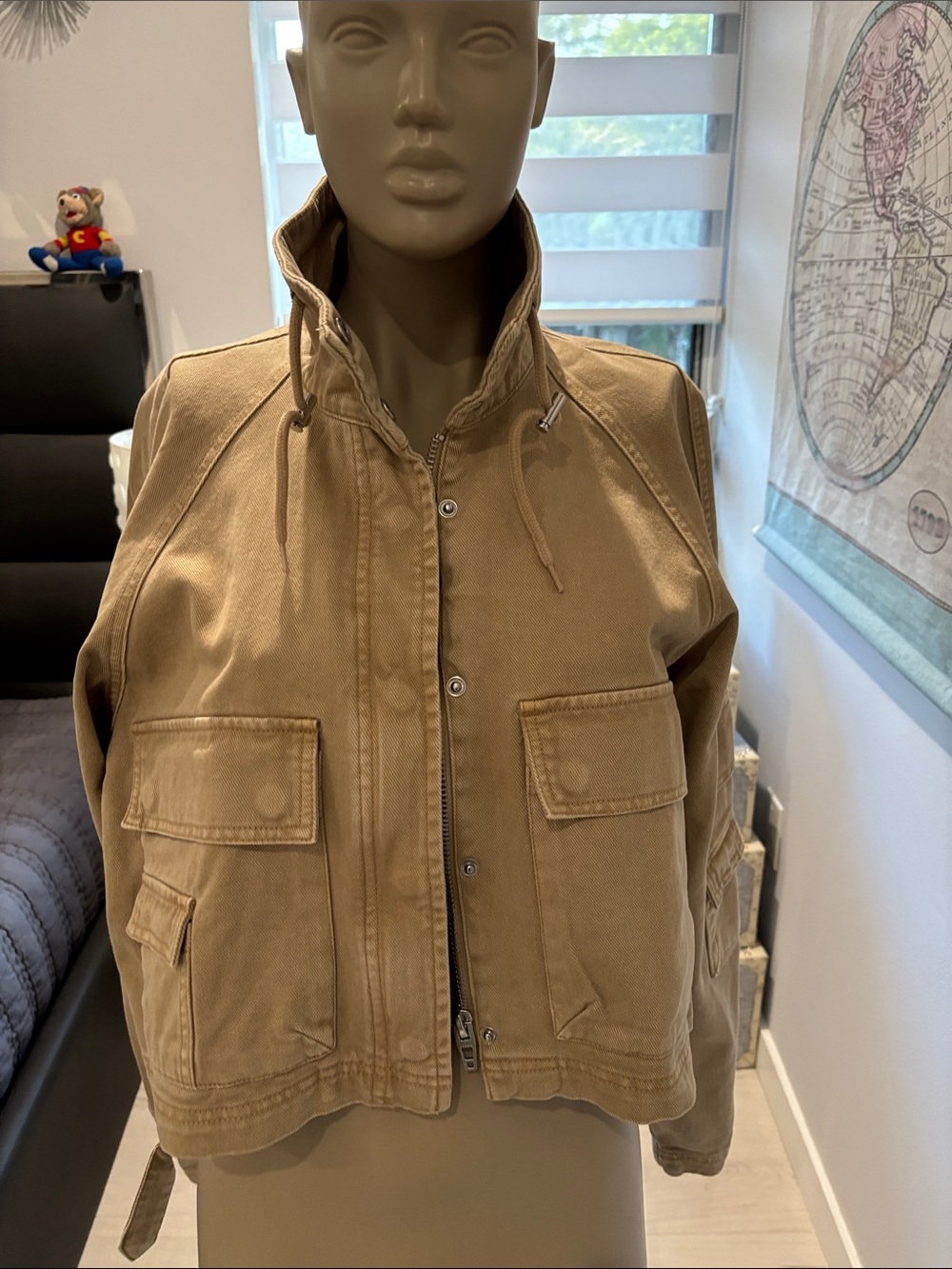 Blank NYC Tan Utility Field Jacket - Drawstring Collar